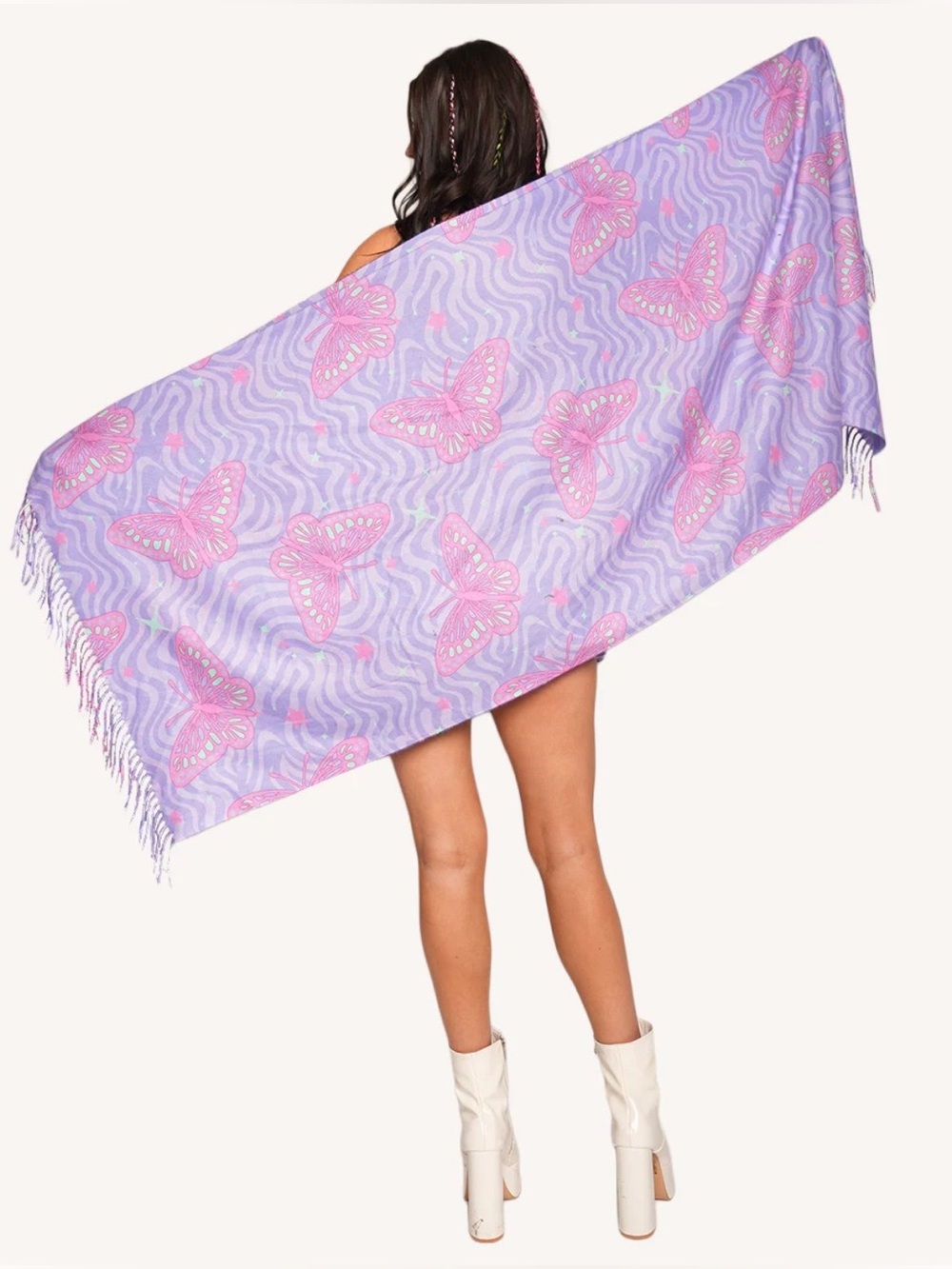 Butterfly pashmina with stash pocket